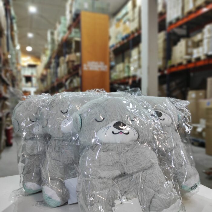 Peluche relajante para bebé que simula respiracion ( nutria gris )