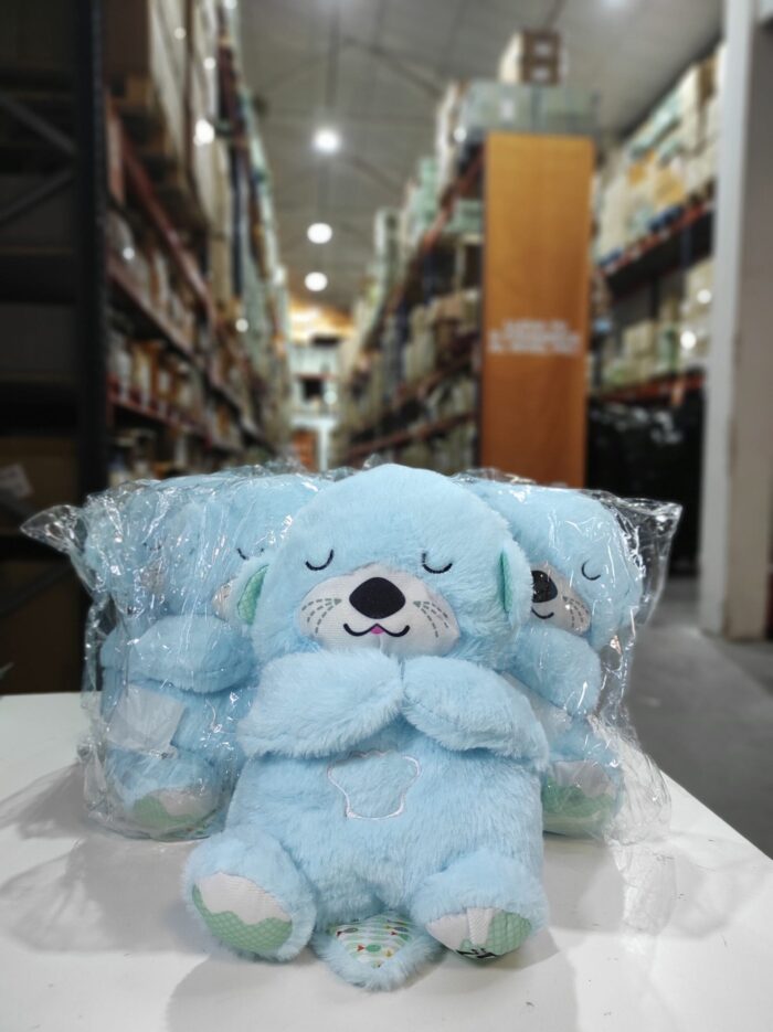 Peluche relajante para bebé que simula respiración ( nutria azul )