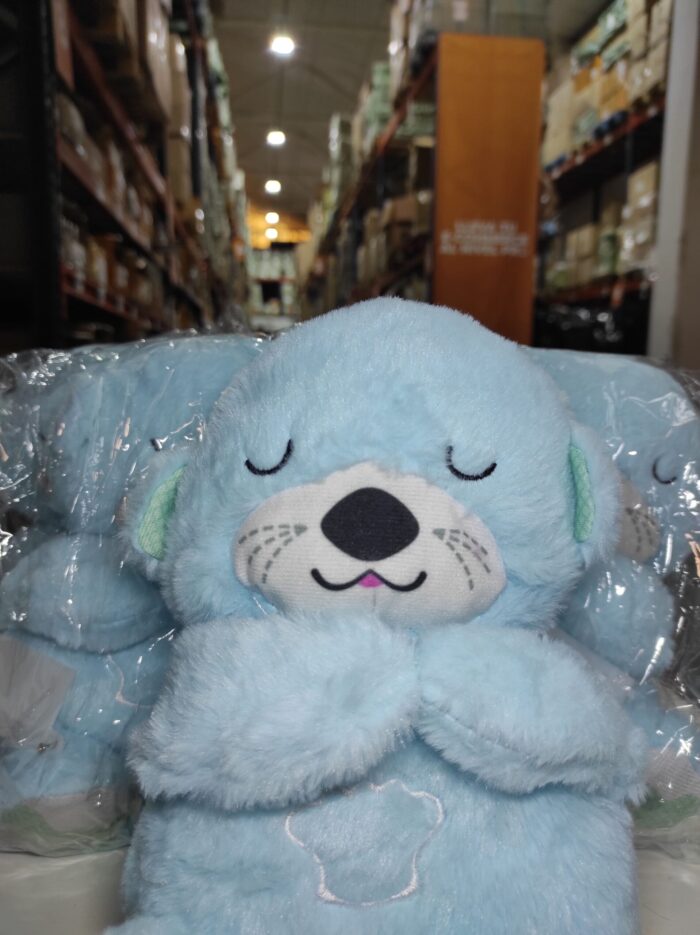 Peluche relajante para bebé que simula respiración ( nutria azul )