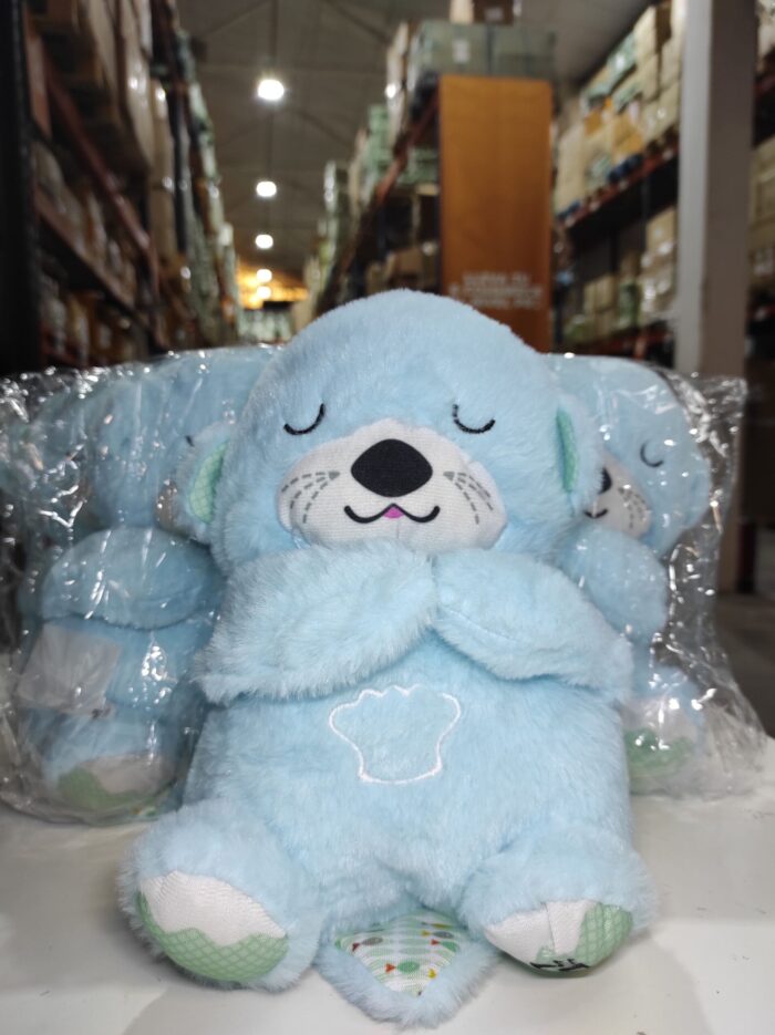 Peluche relajante para bebé que simula respiración ( nutria azul )