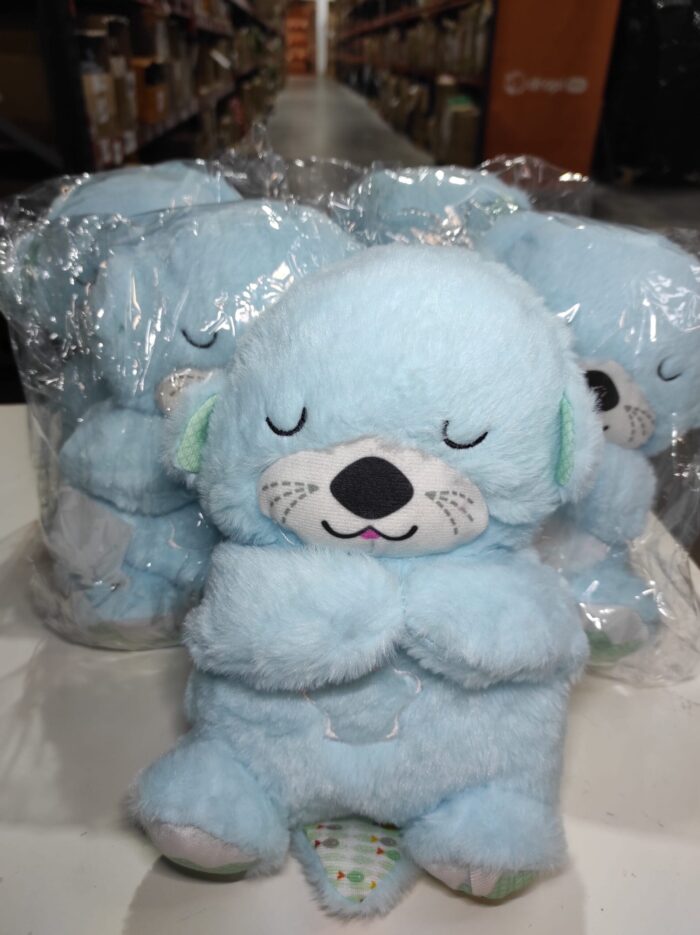 Peluche relajante para bebé que simula respiración ( nutria azul )