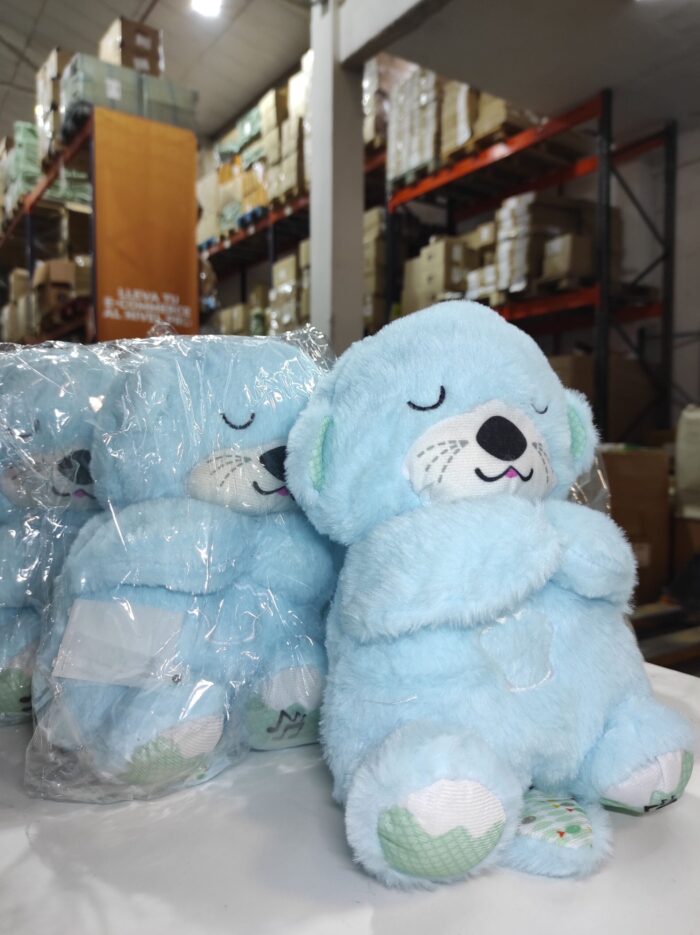 Peluche relajante para bebé que simula respiración ( nutria azul )