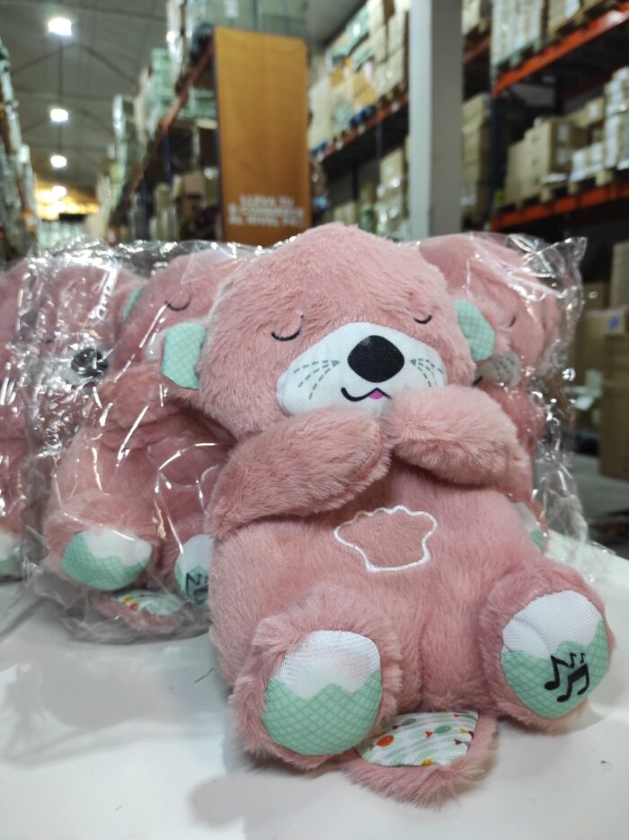 Peluche relajante para bebé que simula respiración ( nutria rosa )