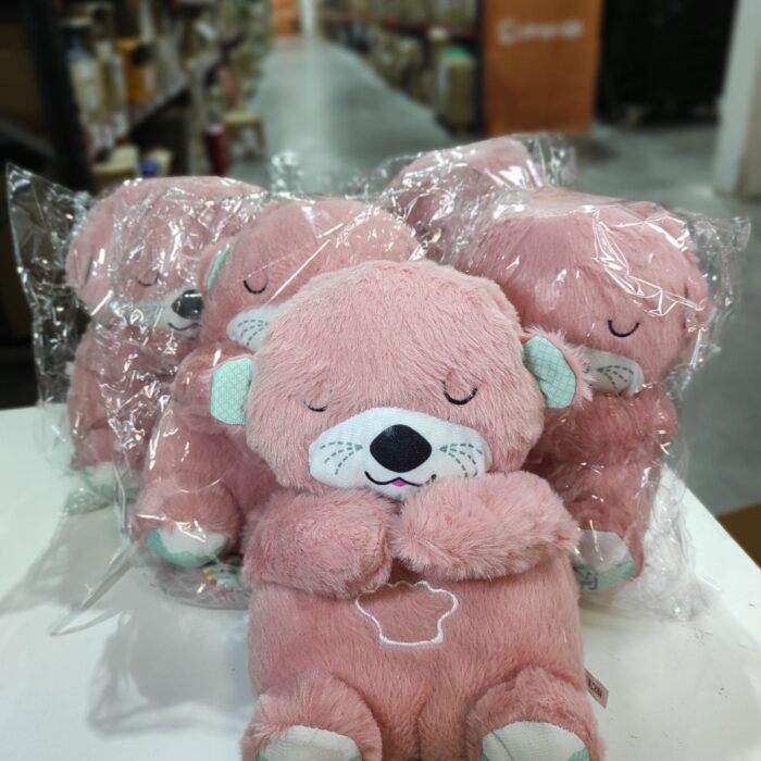 Peluche relajante para bebé que simula respiración ( nutria rosa )