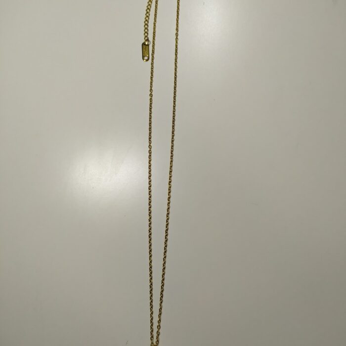 Collar con colgante trebol cinco hojas negro