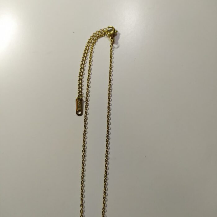 Collar con colgante trebol cinco hojas negro