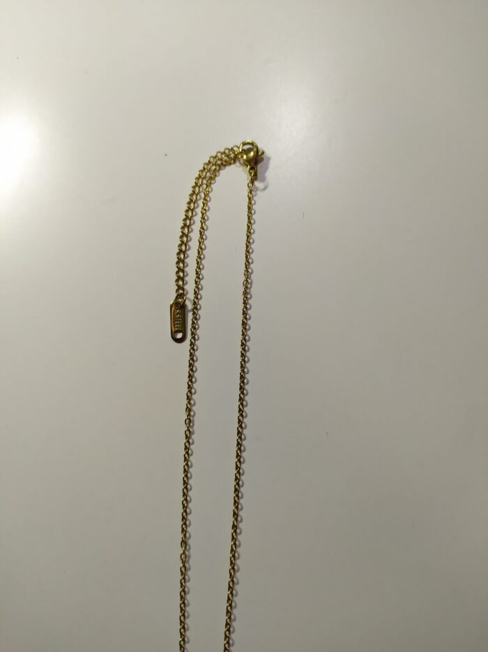 Collar con colgante trebol cinco hojas negro