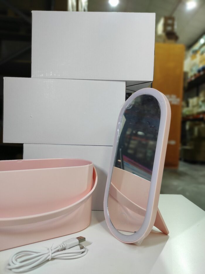 Organizador de maquillaje con espejo LED
