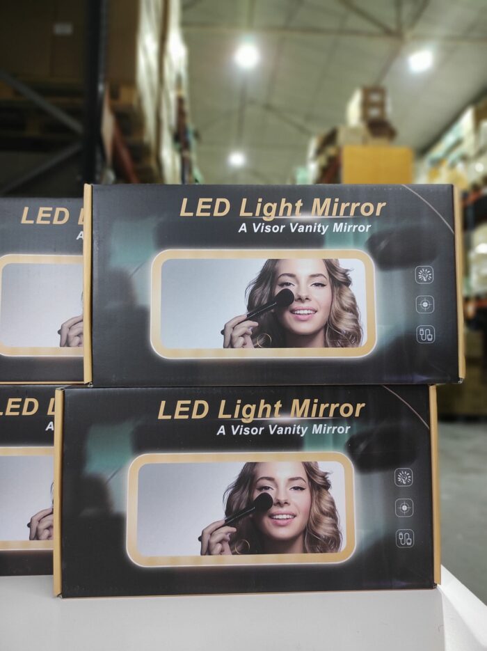 Espejo de tocador LED para coche con 3 modos