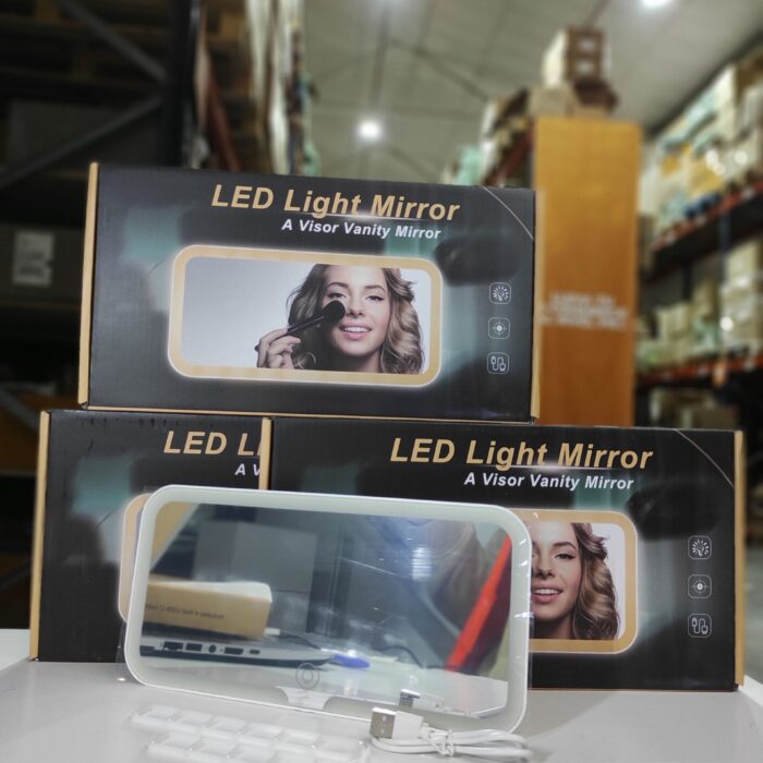 Espejo de tocador LED para coche con 3 modos