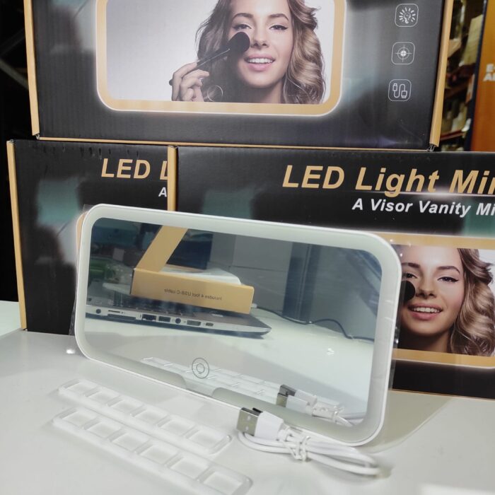 Espejo de tocador LED para coche con 3 modos