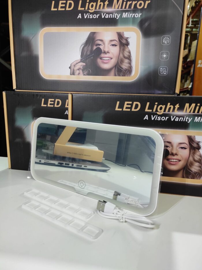 Espejo de tocador LED para coche con 3 modos