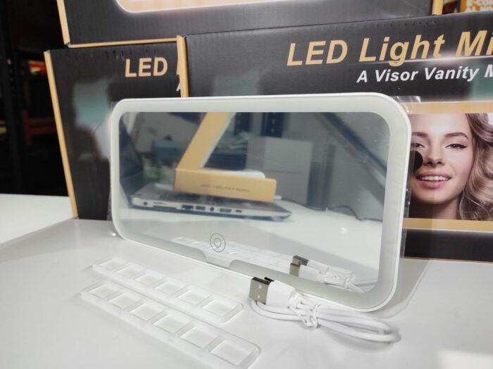 Espejo de tocador LED para coche con 3 modos