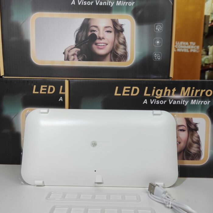 Espejo de tocador LED para coche con 3 modos
