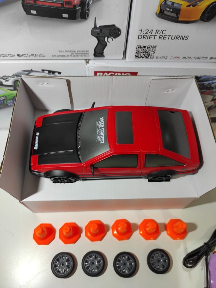Coche teledirigido drift 1:24 RETRO ROJO