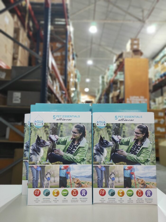 Correa retráctil para perros con cuenco plegable