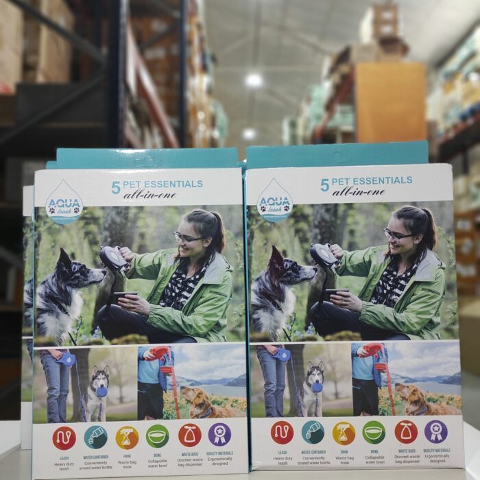 Correa retráctil para perros con cuenco plegable