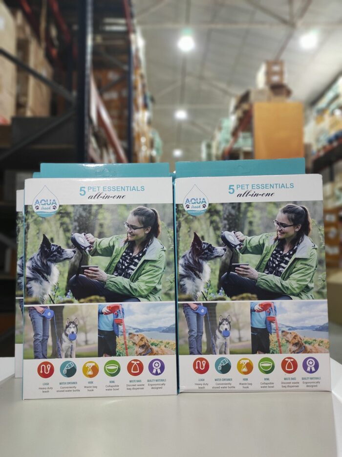 Correa retráctil para perros con cuenco plegable