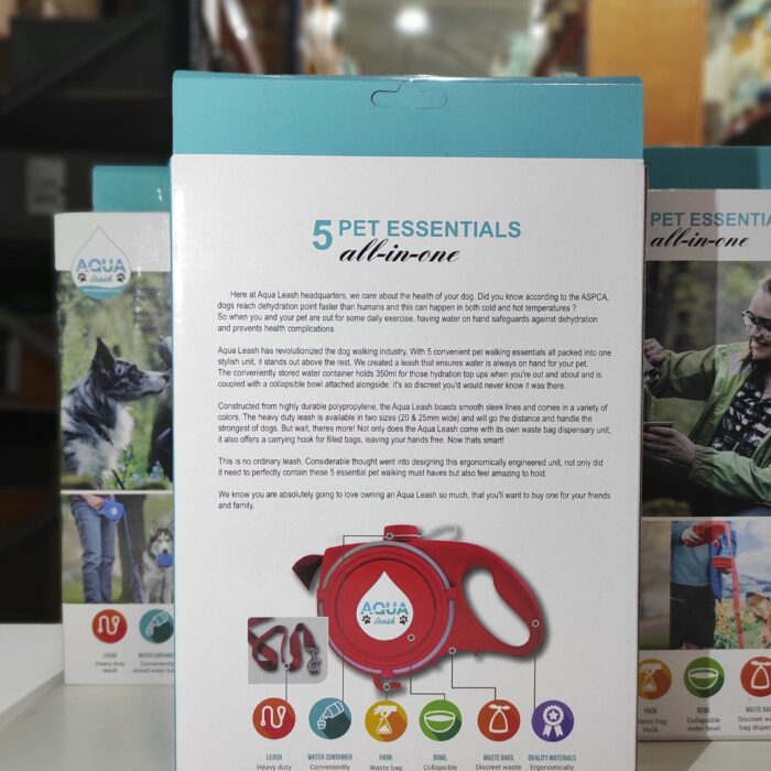 Correa retráctil para perros con cuenco plegable