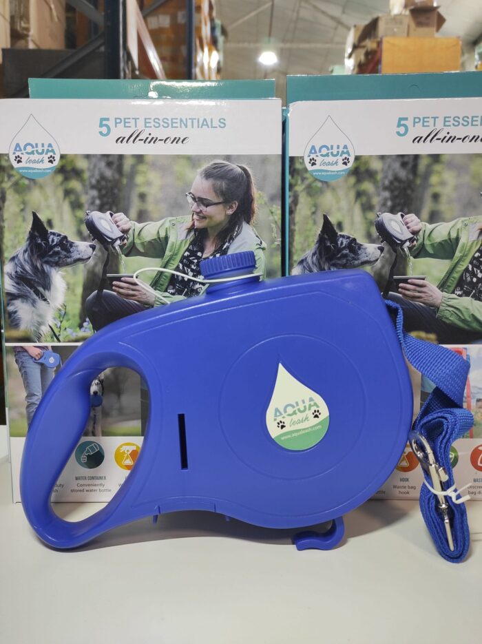 Correa retráctil para perros con cuenco plegable