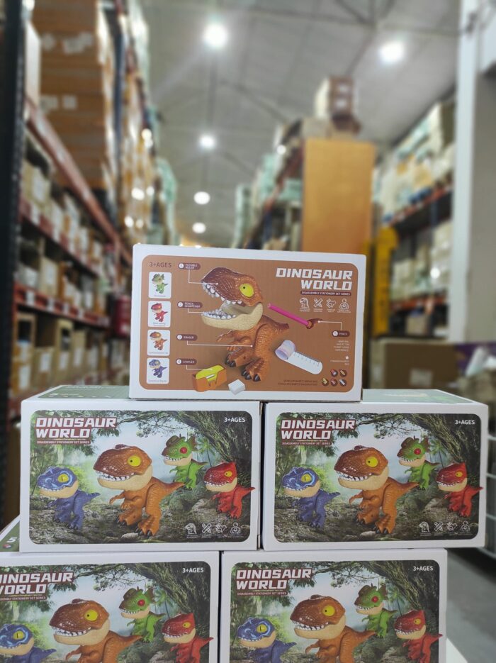 Juego de papelería de dinosaurio 5 en 1