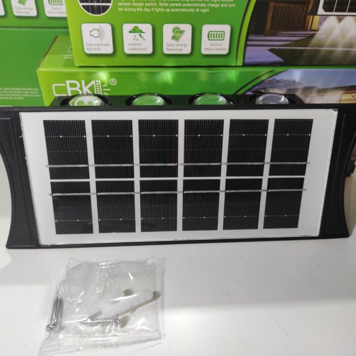 Lámpara solar de pared exterior con 8 LED