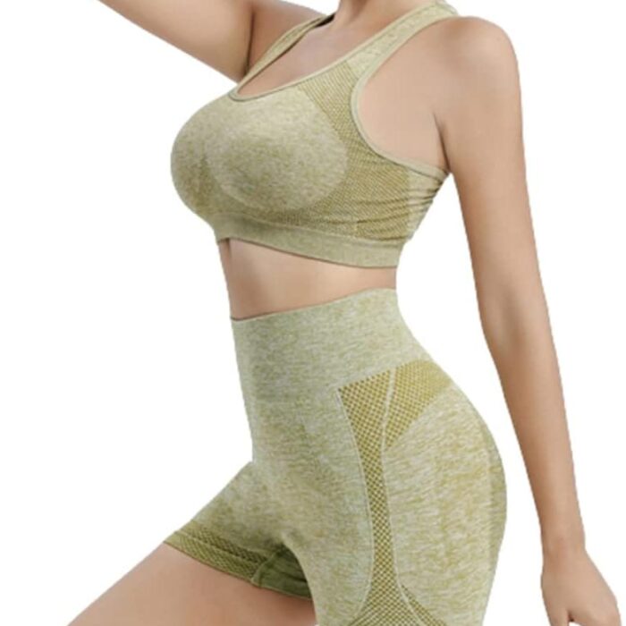 Conjunto deportivo mujer 2pcs khaki talla unica