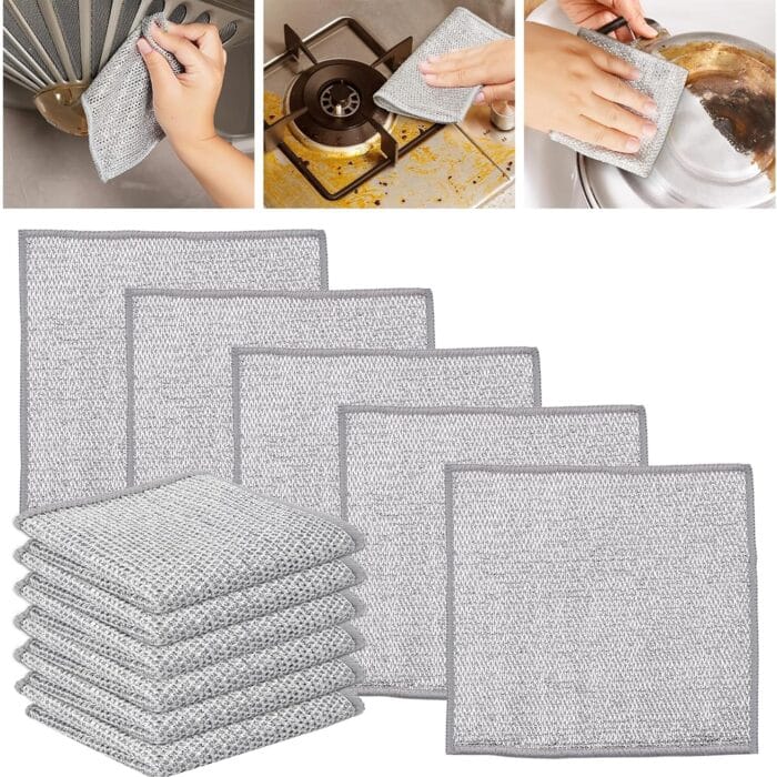 Pack 5 paño de limpieza de malla de alambre