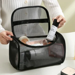 Cosmetiquera viaje en malla , gran capacidad