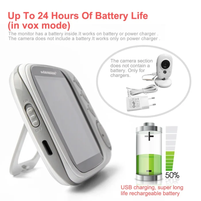 S0a3ac2575bcd4005a92fb7db5058f6a17-2.webp VB603 Video Baby Monitor 2.4G Wireless With 3.2 Inches LCD 2 Way Audio Talk Night Vision Surveillance Security Camera Babysitter