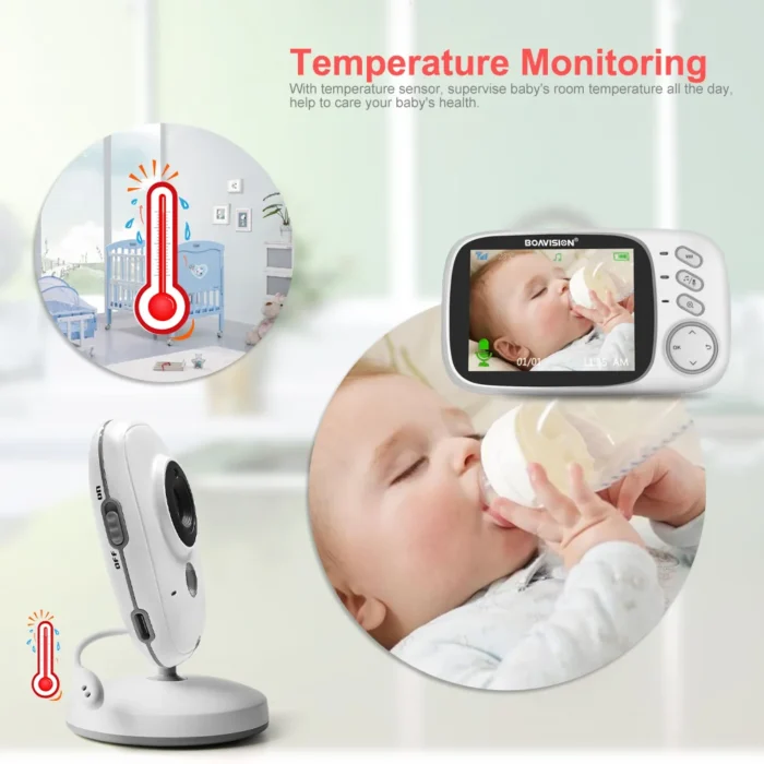 S7db563adfc5f4178b1008f10eb693a9aD-2.webp VB603 Video Baby Monitor 2.4G Wireless With 3.2 Inches LCD 2 Way Audio Talk Night Vision Surveillance Security Camera Babysitter