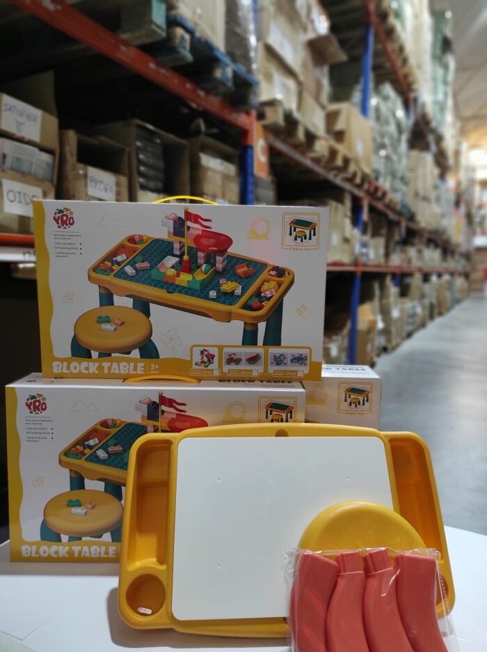 Juego de mesa y silla con bloques de construcion 120 pcs