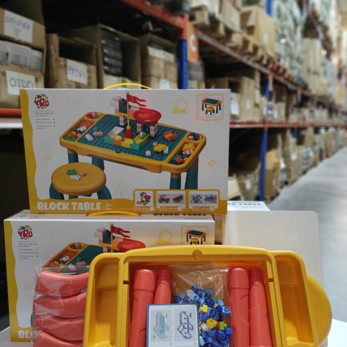 Juego de mesa y silla con bloques de construcion 120 pcs