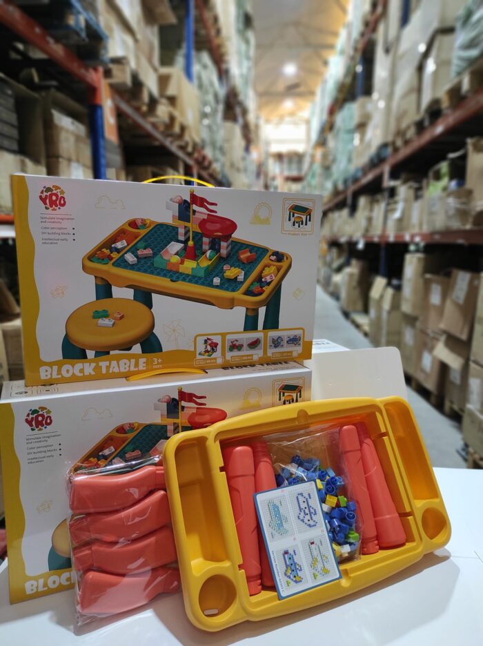 Juego de mesa y silla con bloques de construcion 120 pcs