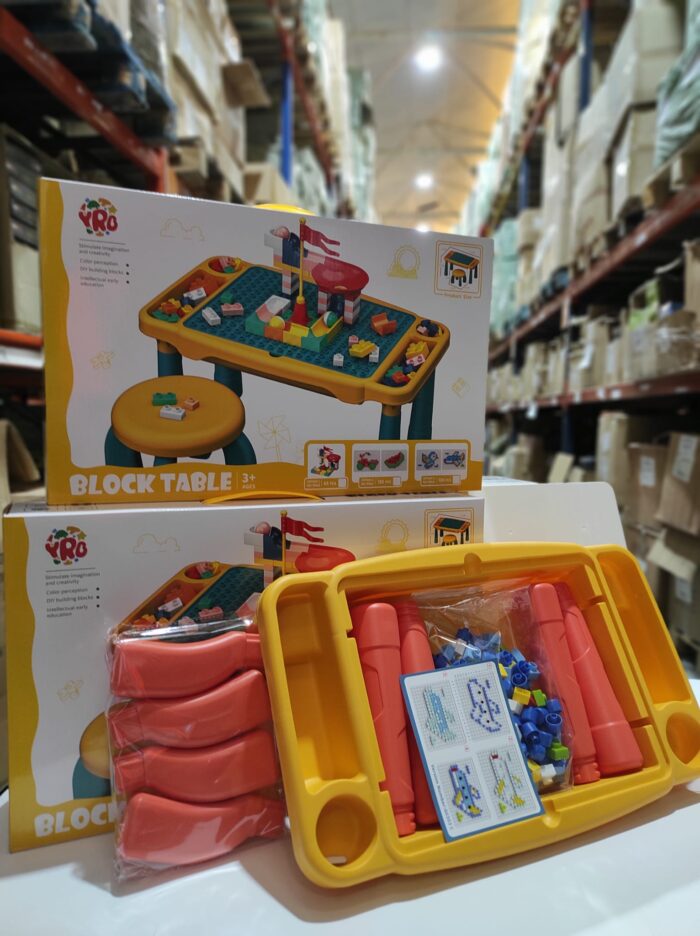Juego de mesa y silla con bloques de construcion 120 pcs