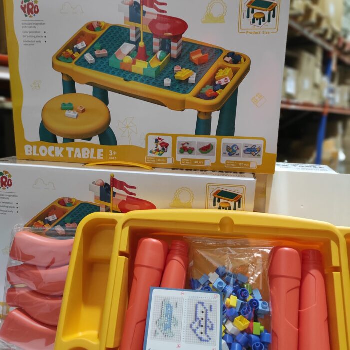 Juego de mesa y silla con bloques de construcion 120 pcs