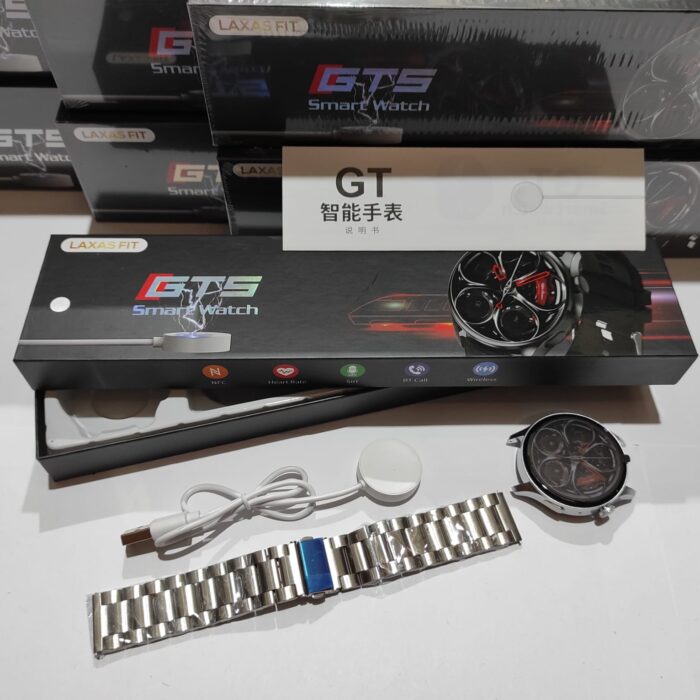 Smartwatch deportivo plata con correa metalica
