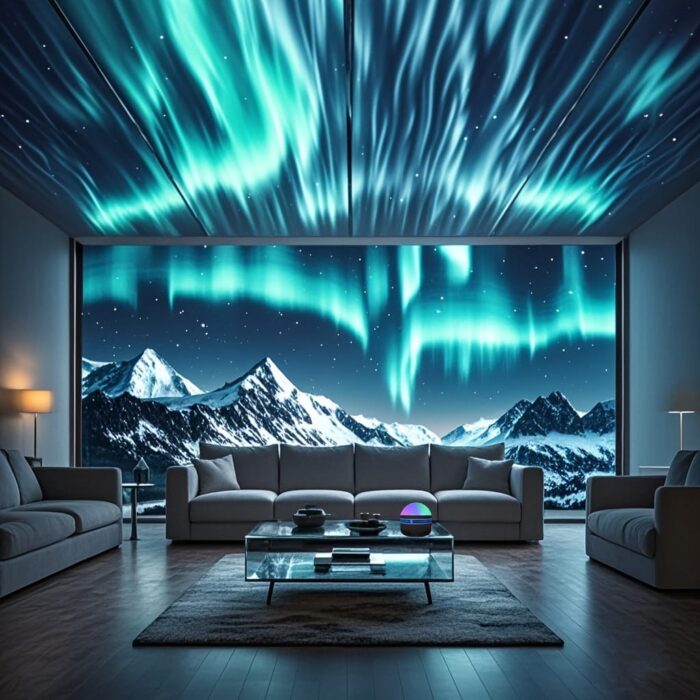 a221f43f-1652-4f71-9e44-76f326721245.jpg Northern Lights Projector with Remote Control, USB Powered, Non-Rechargeable Battery - Ideal for Game Room, Bedroom, Living Room - Perfect Christmas Gift for Boys and Girls, Black Plastic