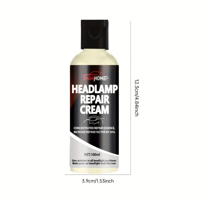 100ml Car Headlight Restoration Kit - Crystal Clear Coating for Enhanced Shine & Scratch Repair, Anti-Yellowing Treatment for Headlights, PE Material
