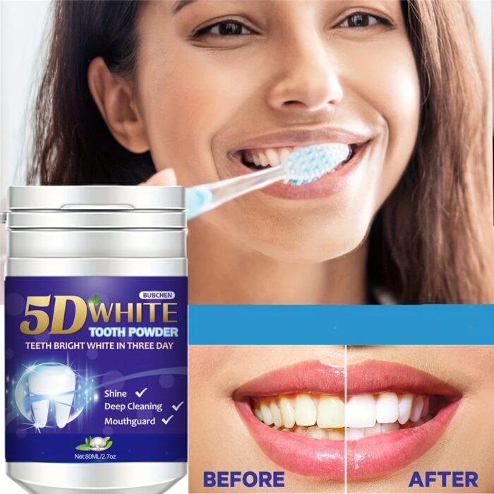 Polvo blanqueador de dientes, polvo limpiador dental, sabor a menta fresca