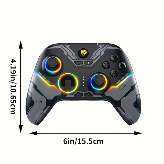 EASYSMX Wireless PC Gaming Controller with Hall Joysticks, Triggers, RGB Lighting, Rumble, Rechargeable Lithium Polymer Battery - Plug and Play for Windows PC, Android, Steam, Switch - Ergonomic Design with Anti-Slip Grips
