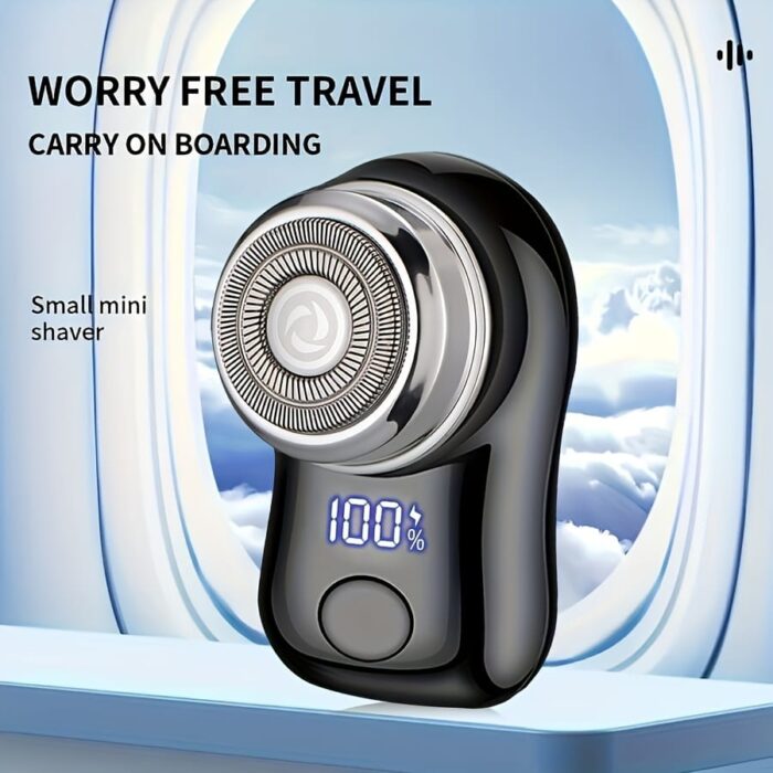 Compact Men's Electric Shaver with USB Charging, Digital Display, Portable Design - Ideal for Business Trips