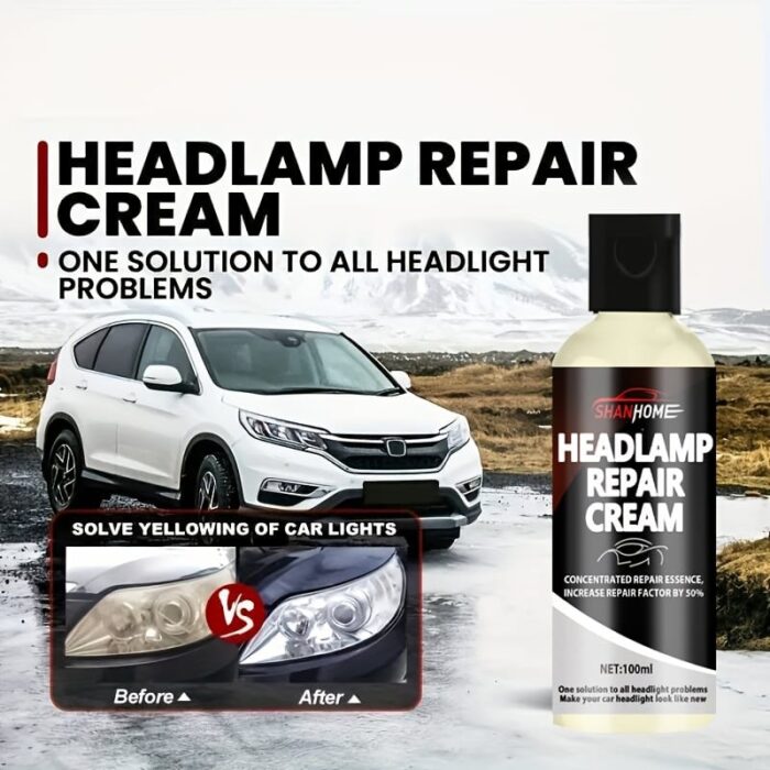 100ml Car Headlight Restoration Kit - Crystal Clear Coating for Enhanced Shine & Scratch Repair, Anti-Yellowing Treatment for Headlights, PE Material