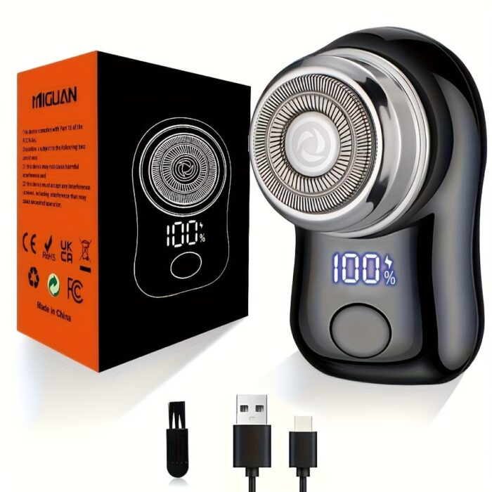 Compact Men's Electric Shaver with USB Charging, Digital Display, Portable Design - Ideal for Business Trips