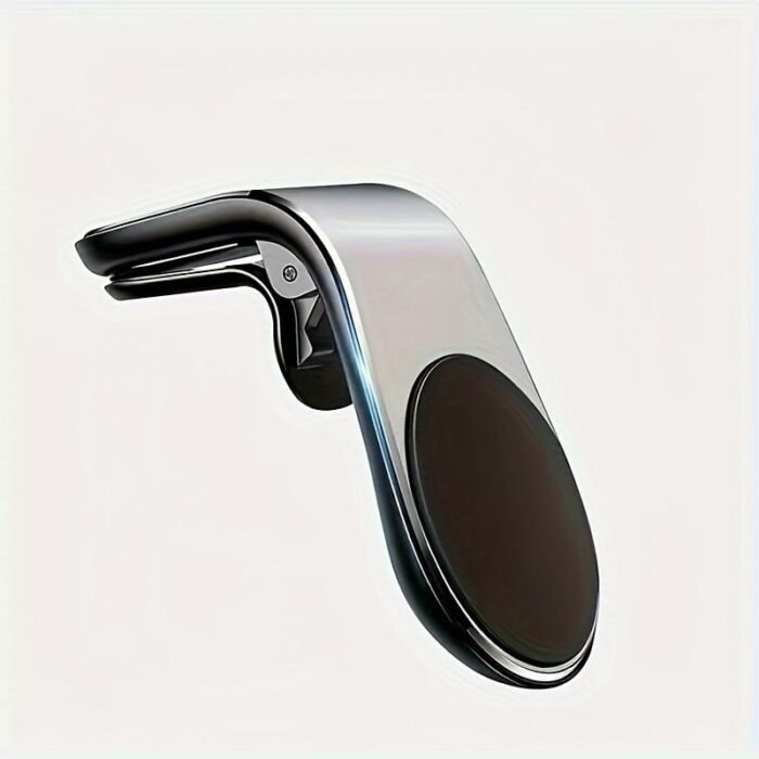 L-Shaped Universal Air Vent Metal Car Phone Mount, Aluminum Alloy, Magnetic, Rust Resistant, with Air Conditioner Outlet Mounting Type for Car