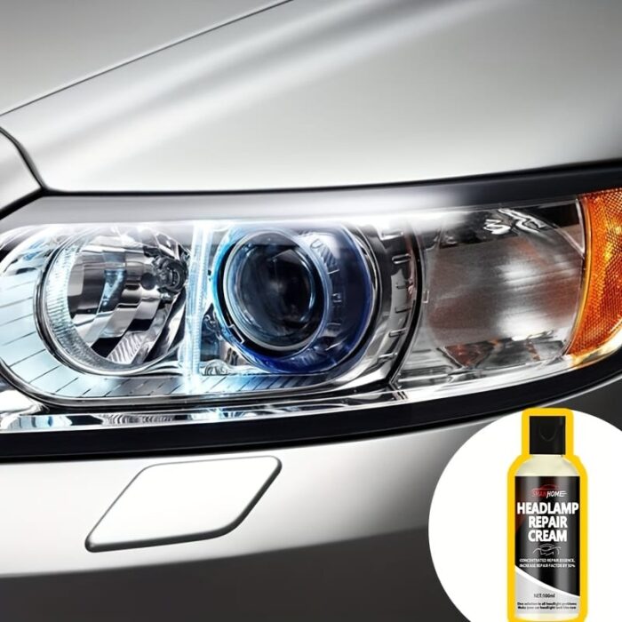 100ml Car Headlight Restoration Kit - Crystal Clear Coating for Enhanced Shine & Scratch Repair, Anti-Yellowing Treatment for Headlights, PE Material