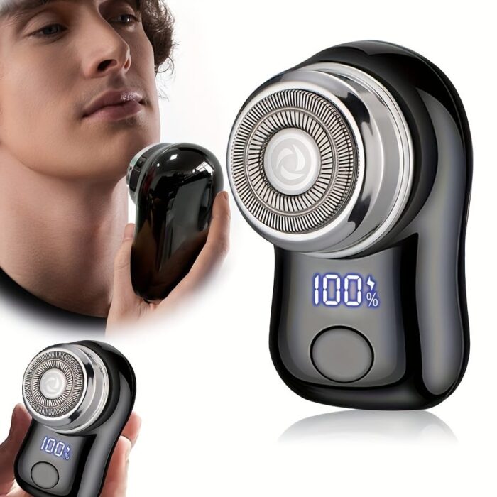 Compact Men's Electric Shaver with USB Charging, Digital Display, Portable Design - Ideal for Business Trips